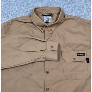 Workrite FR Shirt Mens Size XL Brown Relaxed Flame Resistant CAT 2 Workwear